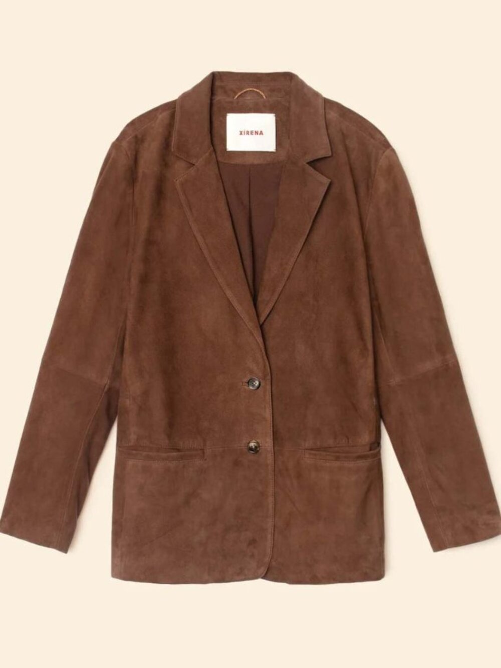 XiRENA Elodie Blazer in Marron Brown Goat Suede - Women's Size XS